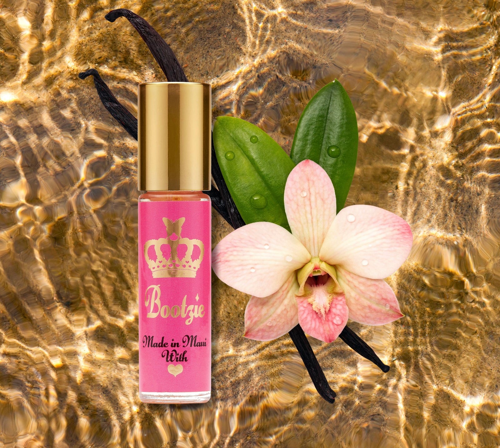 Bootzie Original luxury perfume oil with vanilla and an orchid